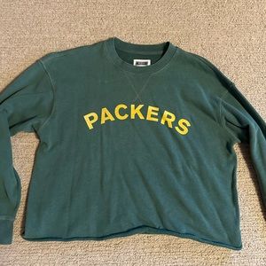 NWOT Tailgate Brand Green Bay Packers Cropped Sweatshirt Size M